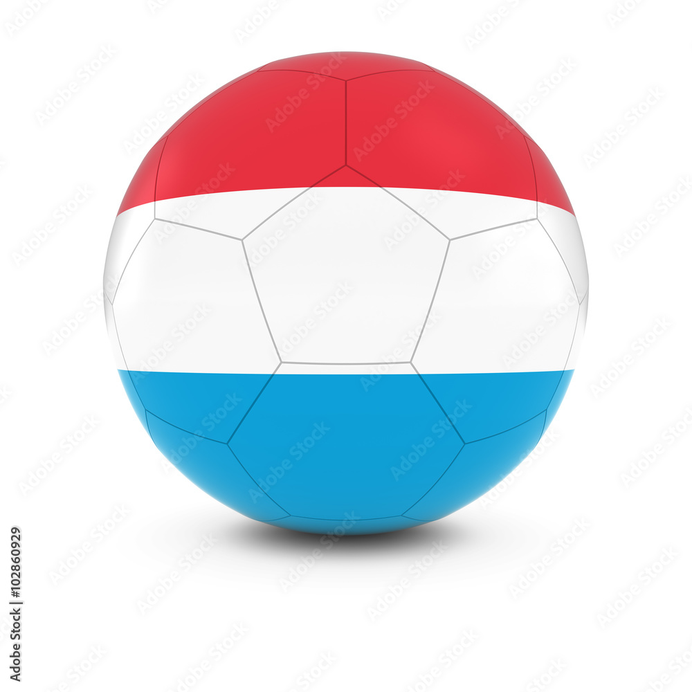 Luxembourg Football - Luxembourgian Flag on Soccer Ball