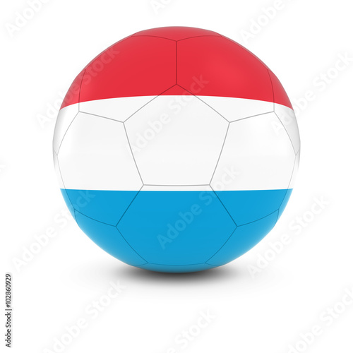 Luxembourg Football - Luxembourgian Flag on Soccer Ball