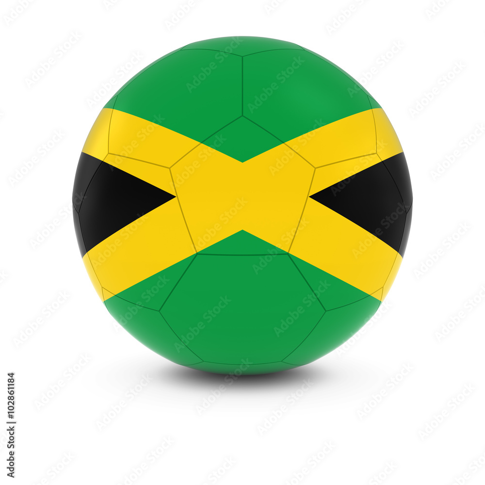 Jamaica Football - Jamaican Flag on Soccer Ball Jamaica Football - Jamaican Flag on Soccer Ball