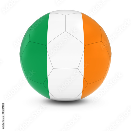 Ireland Football - Irish Flag on Soccer Ball