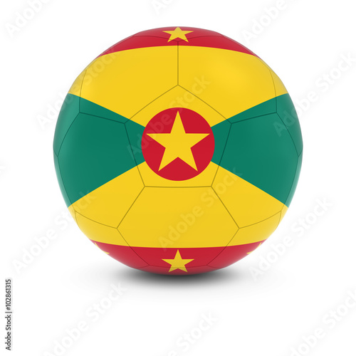 Grenada Football - Grenadian Flag on Soccer Ball