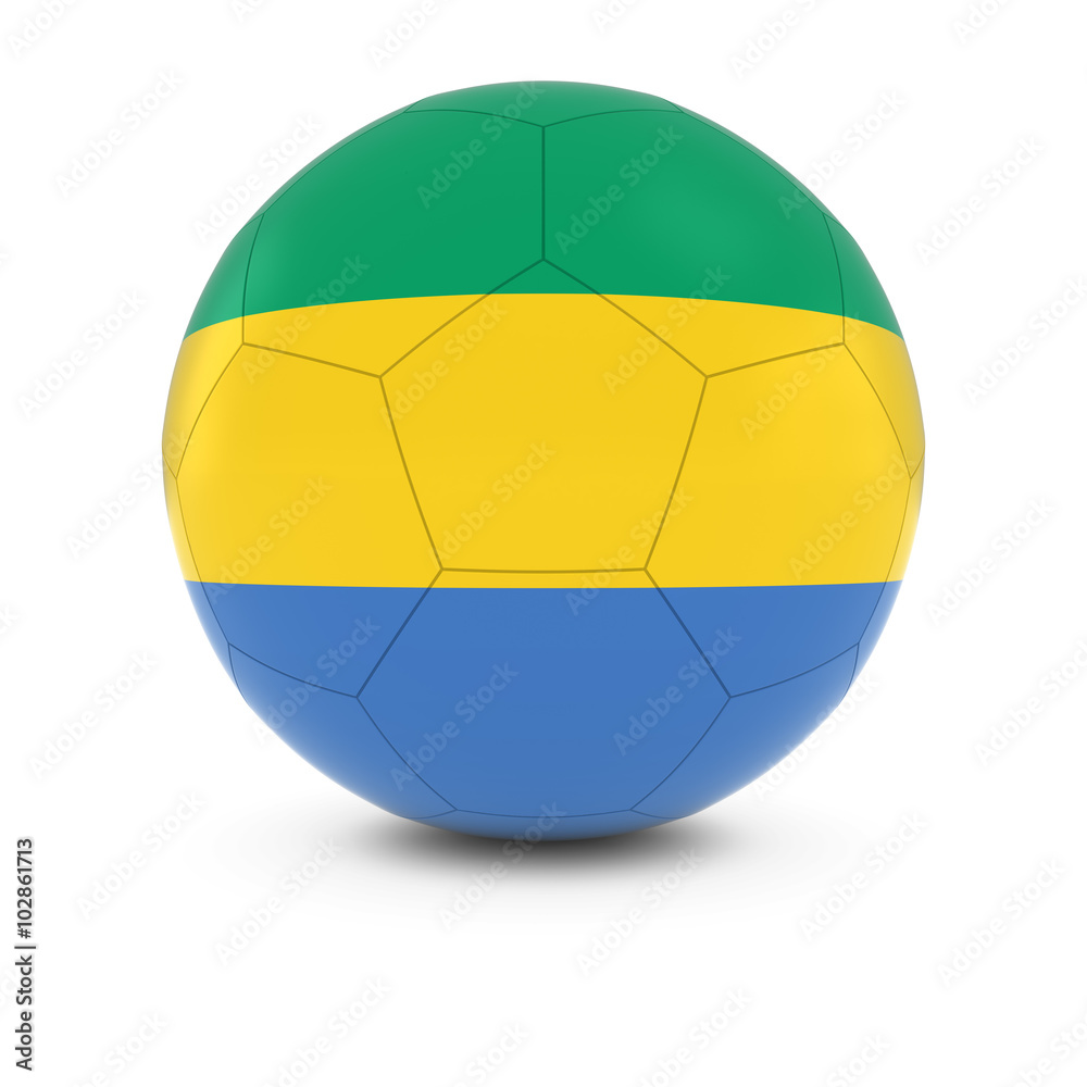 Gabon Football - Gabonese Flag on Soccer Ball Gabon Football - Gabonese Flag on Soccer Ball