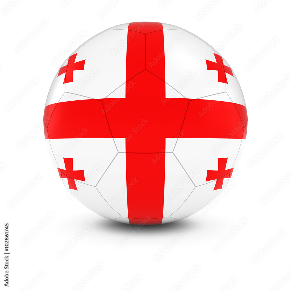 Georgia Football - Georgian Flag on Soccer Ball
