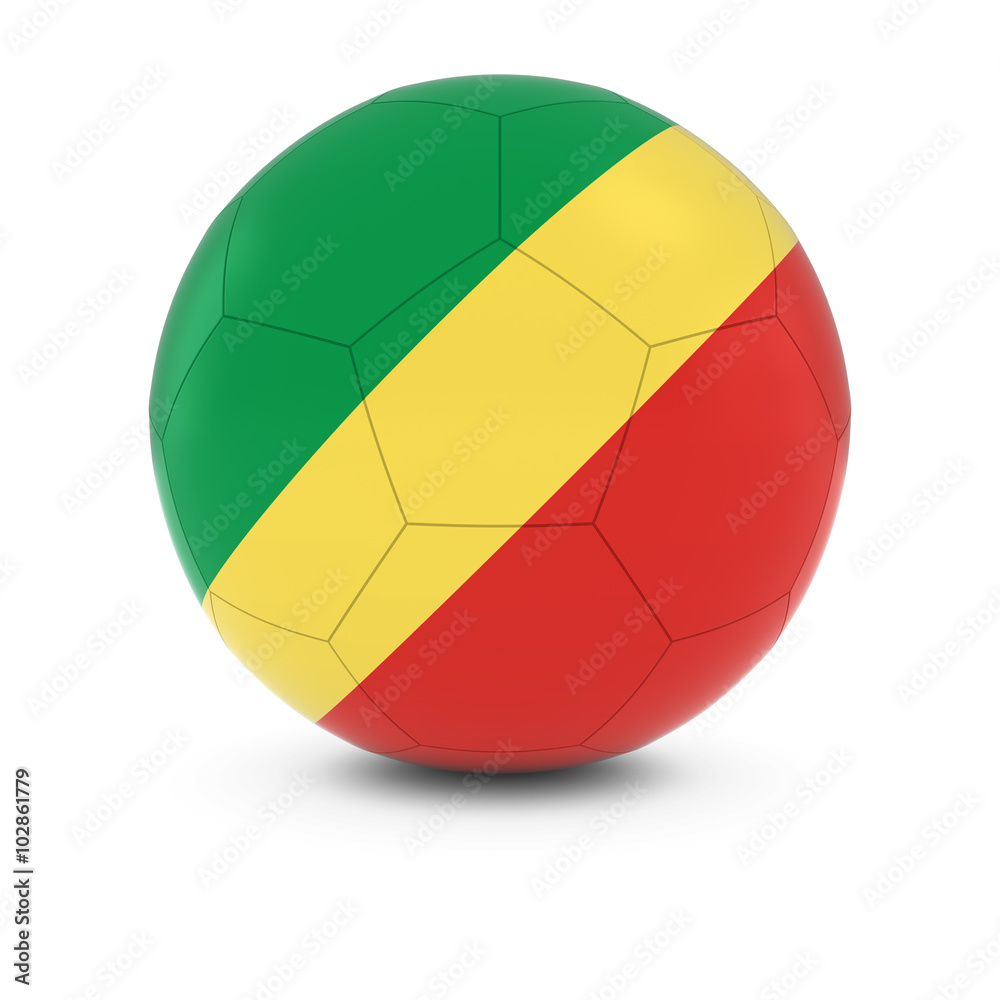 Congo Football - Congolese Flag on Soccer Ball Congo Football - Congolese Flag on Soccer Ball