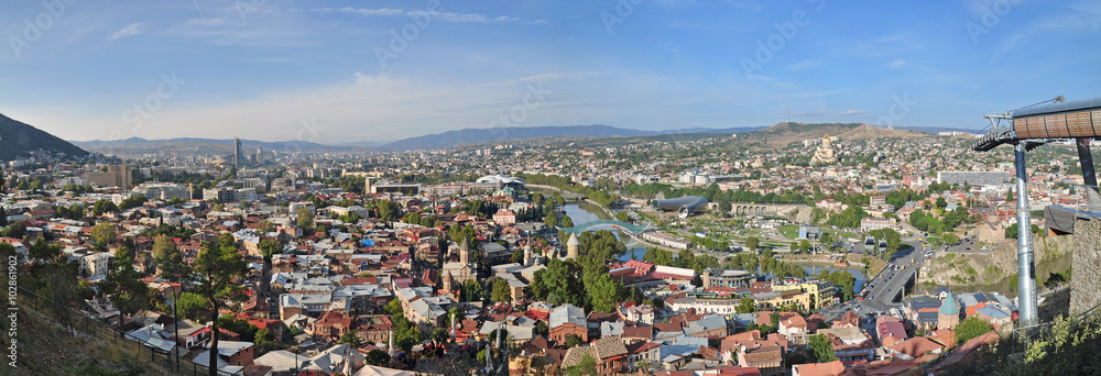 Panorama of the center of Tbilisi, Georgia.