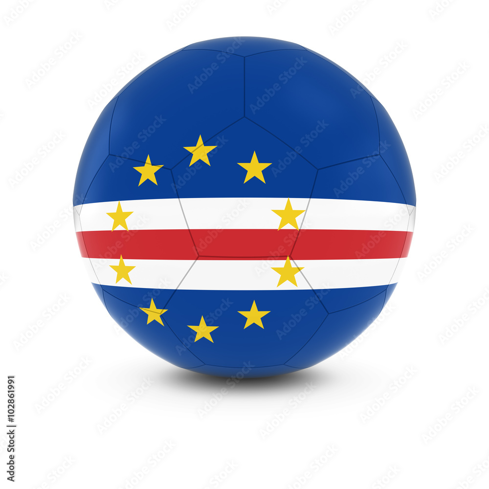 Cape Verde Football - Cabo Verdean Flag on Soccer Ball Cape Verde Football - Cabo Verdean Flag on Soccer Ball