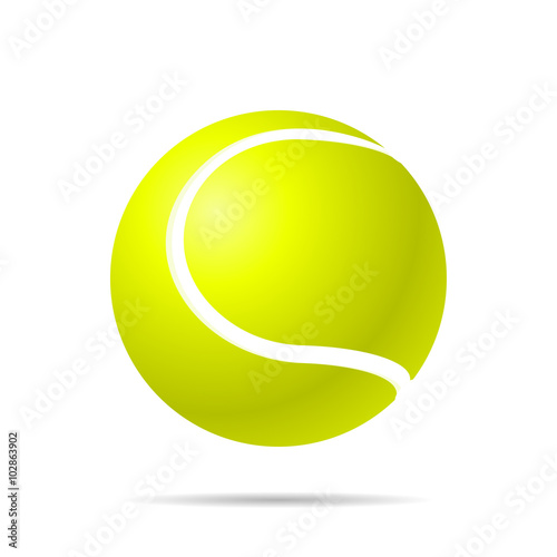 Wallpaper Mural Realistic yellow tennis ball with shadow