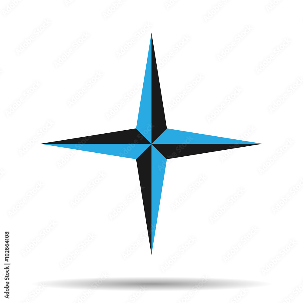 Sign compass with shadow