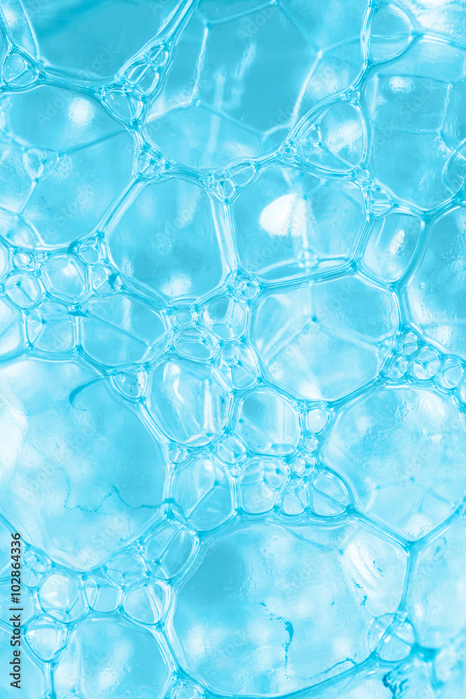 Soap bubble foam / Soap bubble foam. Blue tone.