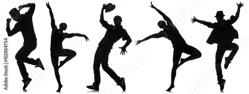 Obraz na płótnie Silhouettes of dancers in dancing concept w salonie