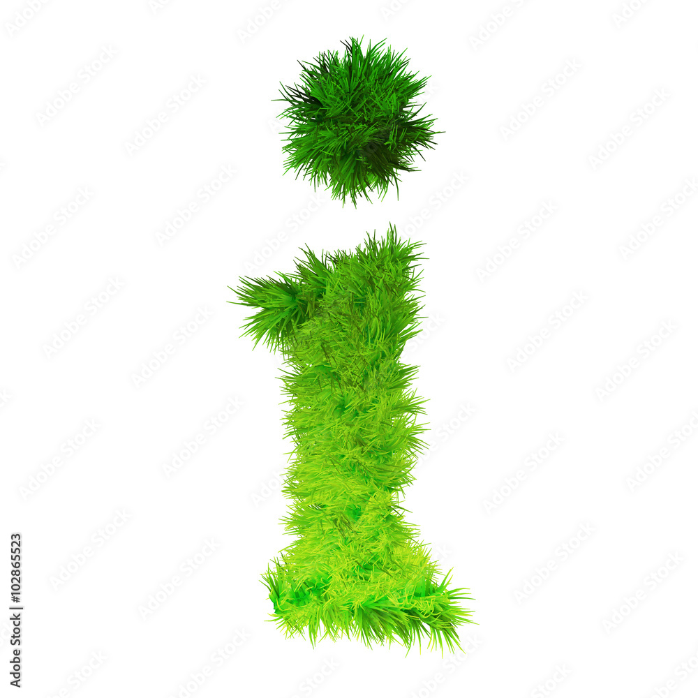 Conceptual green grass 3D font isoalted Conceptual green grass 3D font isoalted