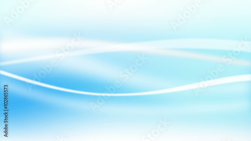 Abstract white transparent blurry waves on on gradient blue background. Loop animation