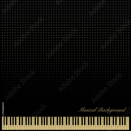 Piano keyboard black background photo