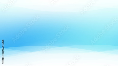 Abstract white transparent waves in motion at the top and bottom on gradient blue background. Loop animation