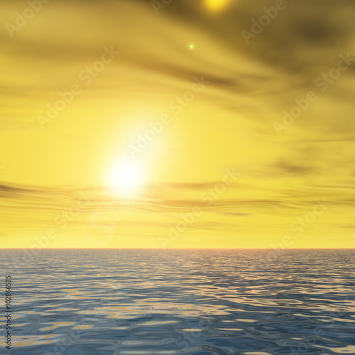 Fototapeta Naklejka Na Ścianę i Meble -  Conceptual sea water and sunset sky