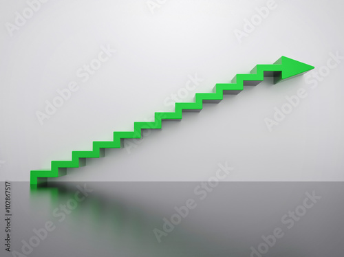 Isolated 3D Stairs Arrow