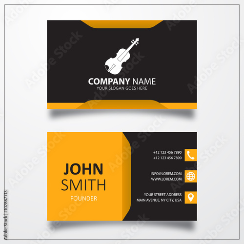 Violin icon. Business card ...
