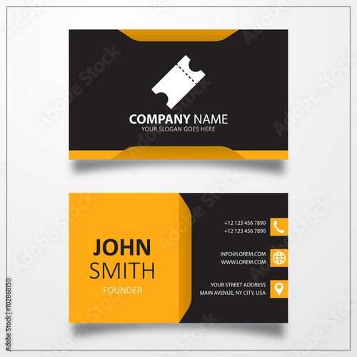 Ticket icon. Business card ...