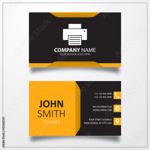 Printer icon. Business card...