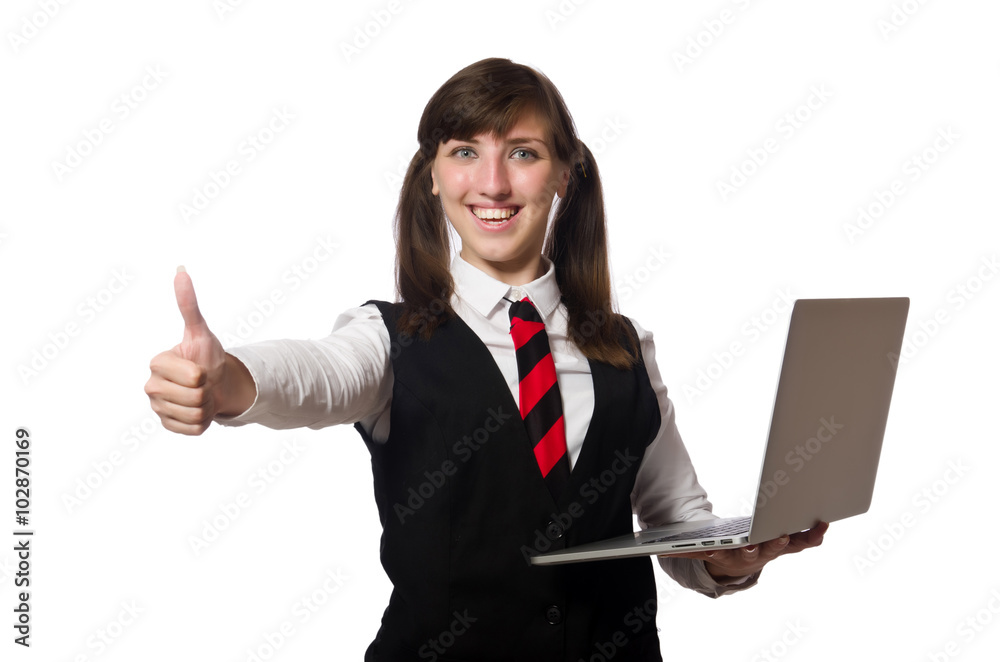 Funny nerd student isolated on white Funny nerd student isolated on white