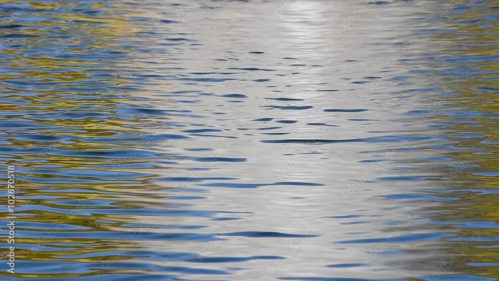Blue and yellow ripples and waves running at water surface with wide white zone in the middle, moving flow background, Full HD 1080 Blue and yellow ripples and waves running at water surface with wide white zone in the middle, moving flow background, Full HD 1080