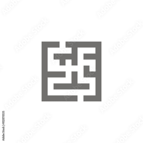 Icono de un laberinto sobre fondo blanco. Ilustración vectorial aislada