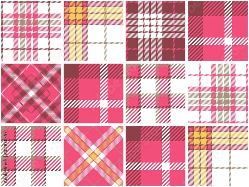 Pink Plaid Quilt Seamless Pattern