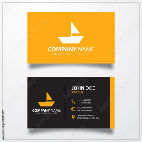 Sail boat icon. Business ca...