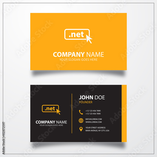 Domain NET icon. Business card template