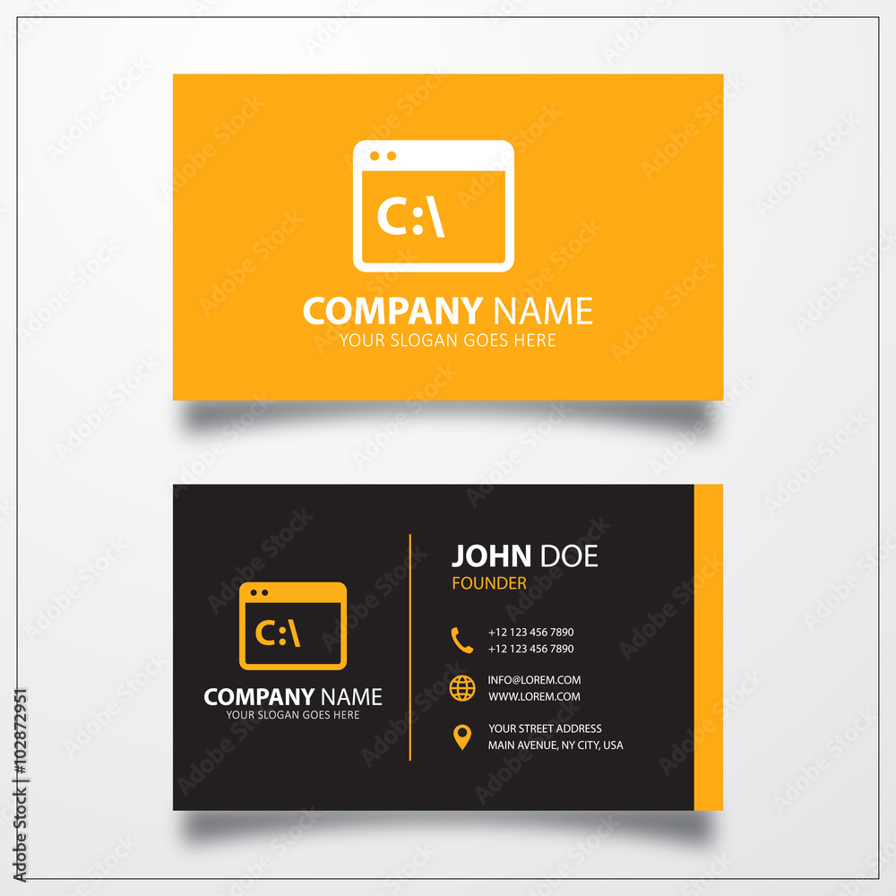 Command line icon. Business card template Command line icon. Business card template