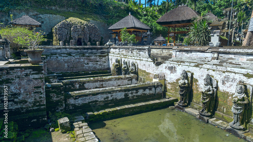 Sacred pool at Goa Gajah ancient temple on Bali photo