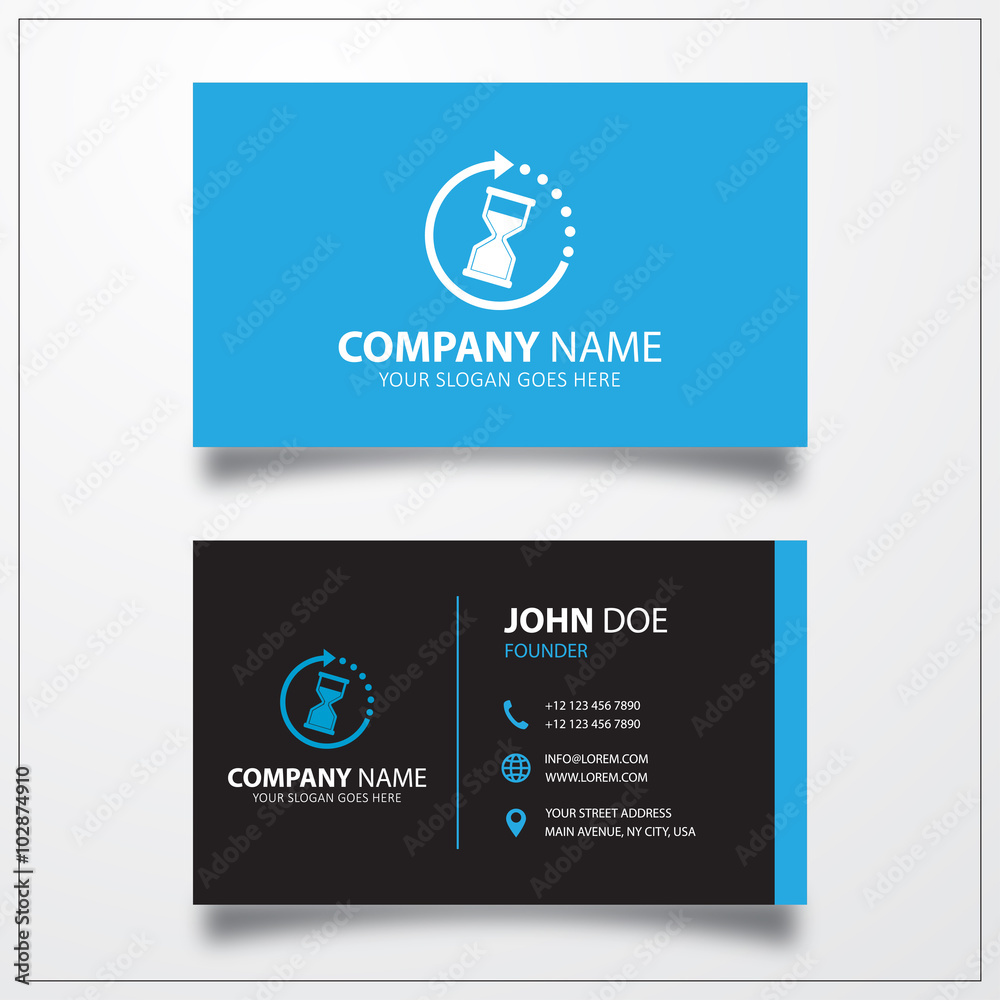 Obraz premium Hourglass icon. Business card template
