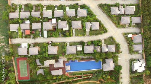 aerial view of good environmental house villate photo