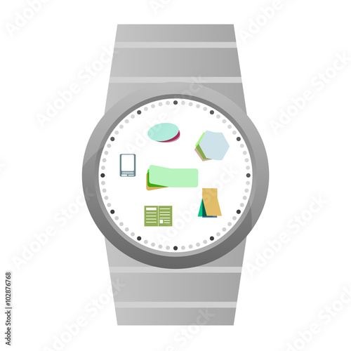 Vector Smart Watch Icons isolated on white