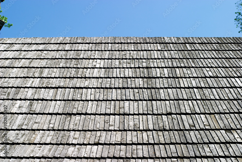 Shingled roof -old house Shingled roof -old house