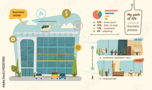 Business center vector illustration