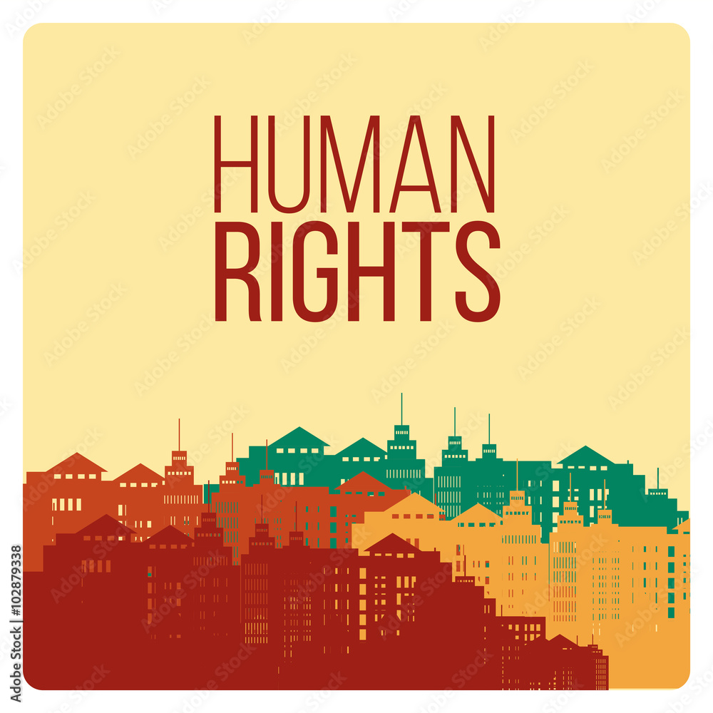 Human Rights Design over yellow color background