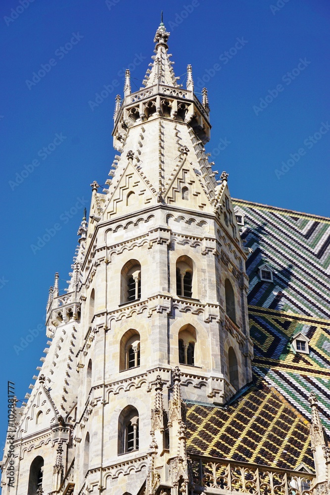 The Catholic cathedral of St. Stephen (Stephansdom) in central Vienna 

