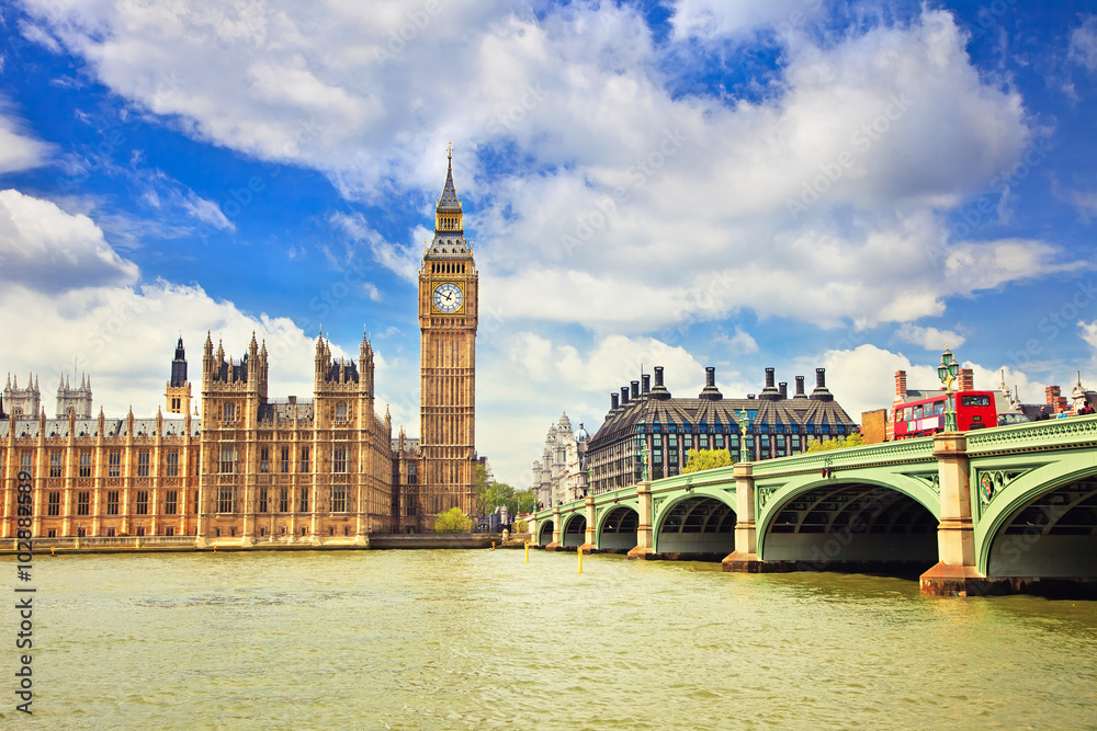Fototapeta premium Big Ben i most Westminster w Londynie