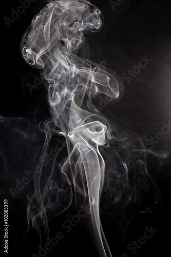 Fototapeta Naklejka Na Ścianę i Meble -  White smoke on a black background.