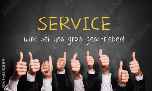 Obraz na płótnie Daumen hoch zu Service
