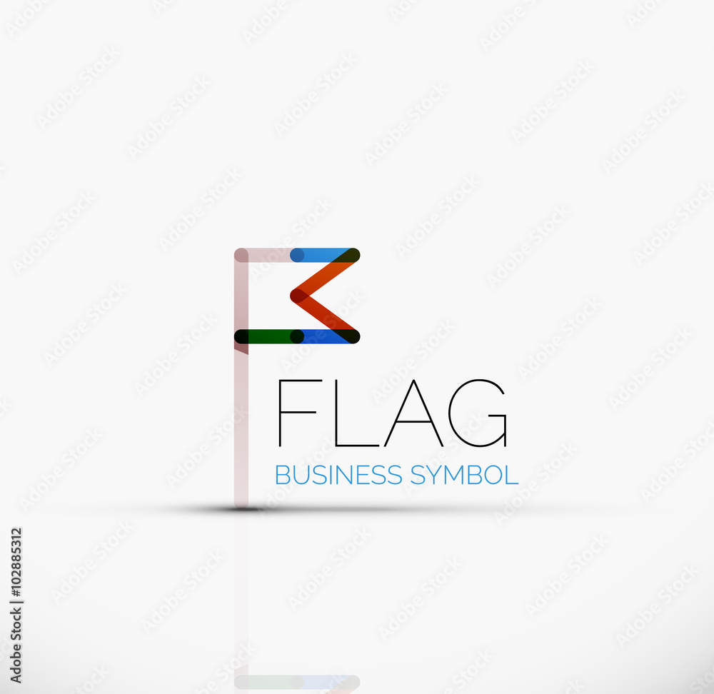 Logo flag, abstract linear geometric business icon Logo flag, abstract linear geometric business icon