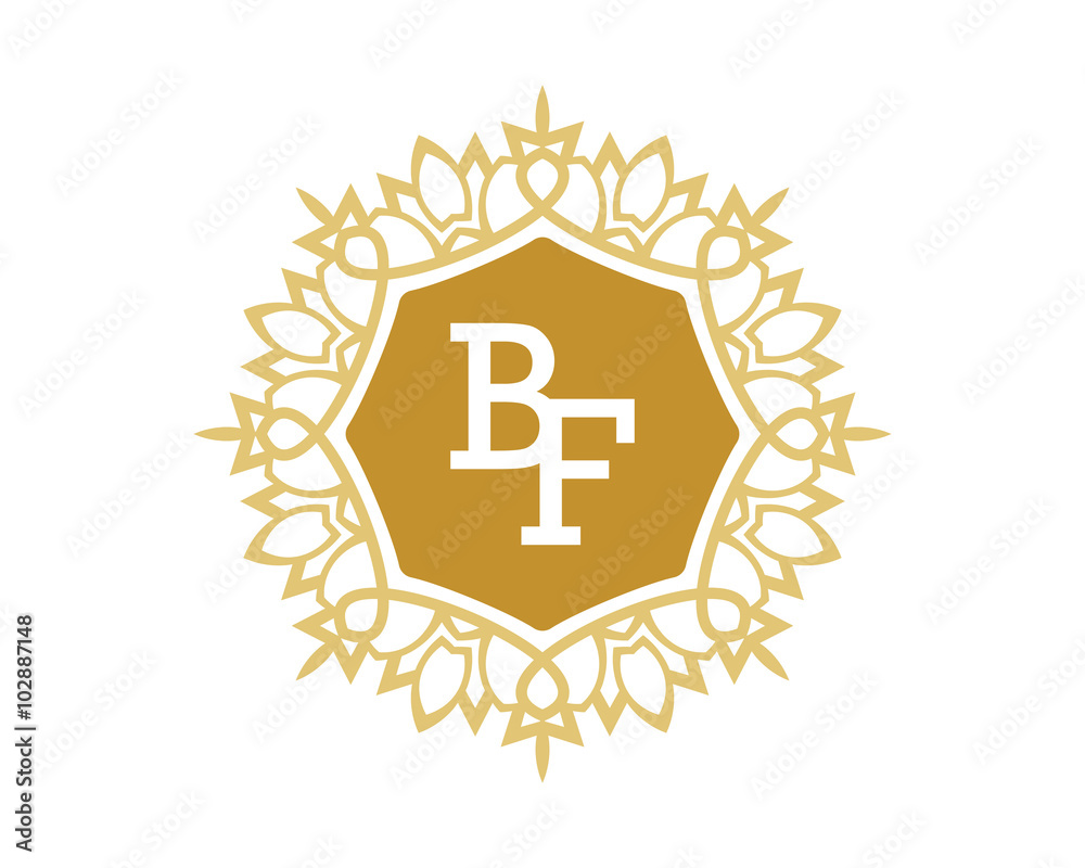 Obraz premium BF initial royal letter logo