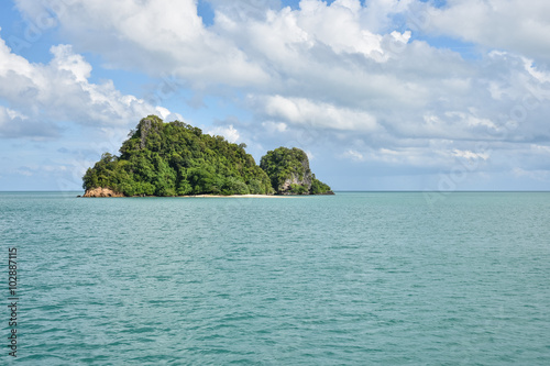 Island and cloud in beautiful sunny day