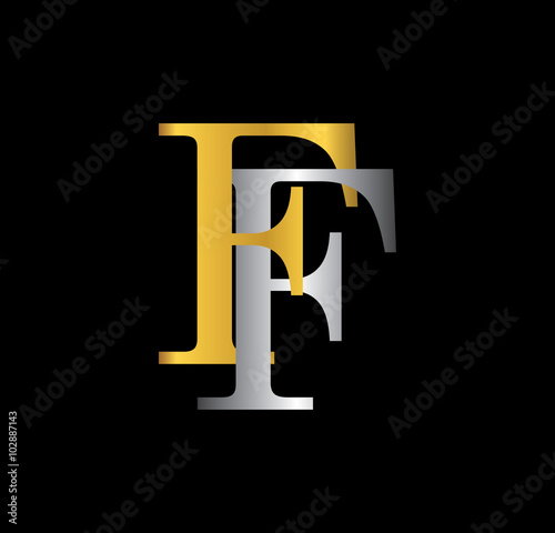 FF initial letter with gold and silver