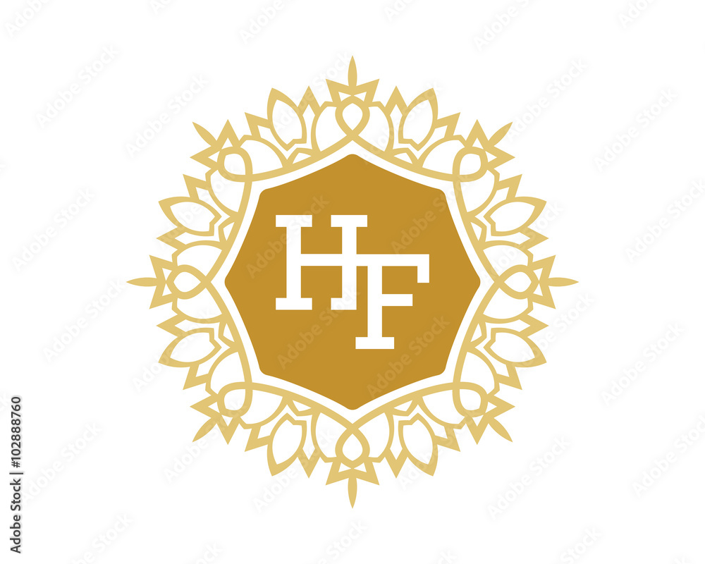 Obraz premium HF initial royal letter logo