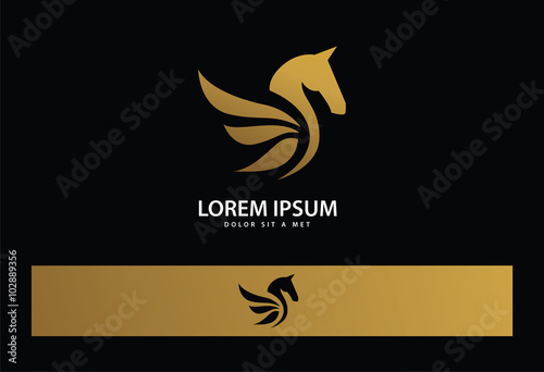 Gold Bird Logo Vector