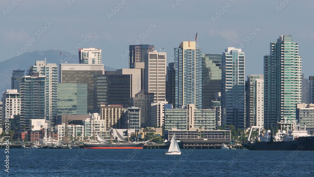 San Diego Bay With Downtown Skyline and Ships