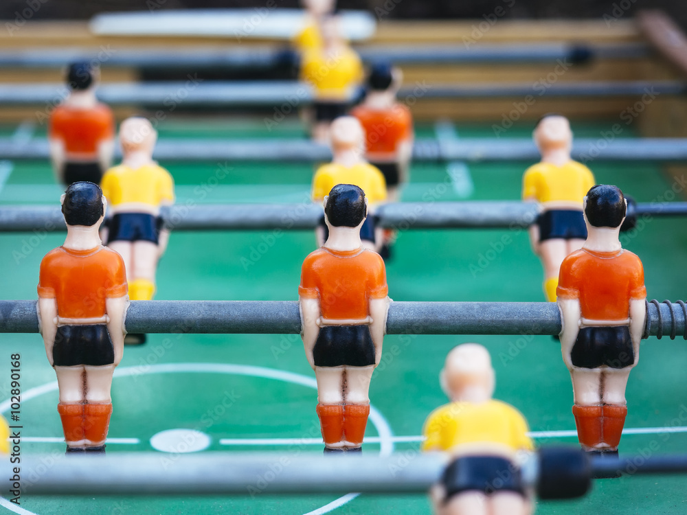 Table football Soccer game with Red and yellow players Team Table football Soccer game with Red and yellow players Team