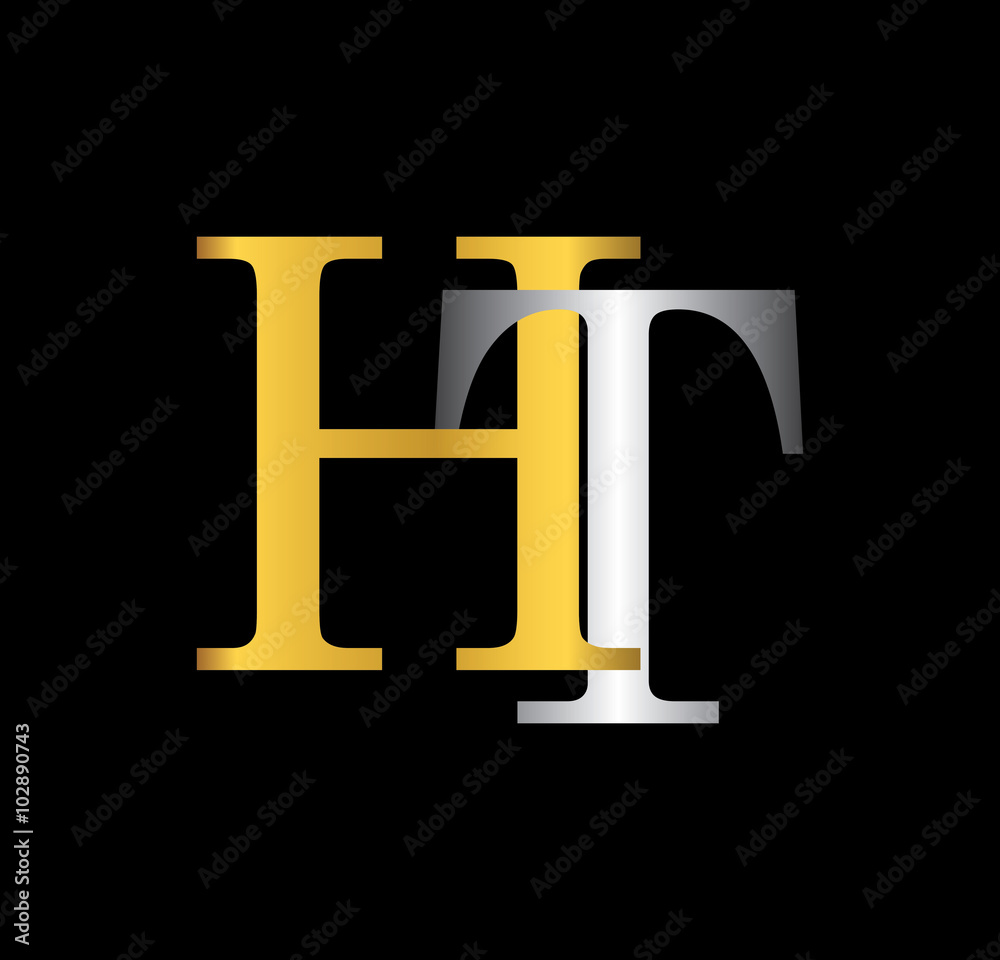 HT initial letter with gold and silver HT initial letter with gold and silver